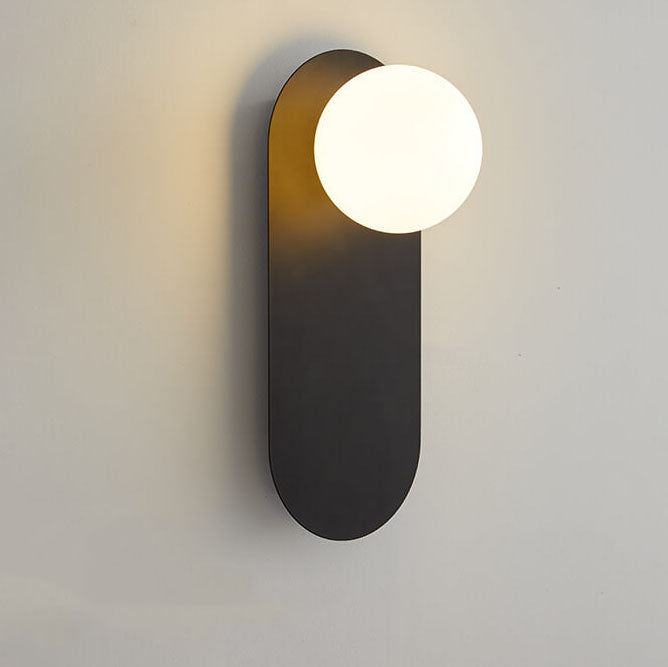 Nordic Minimalist Glass Globe Wall Sconce Light 1-light