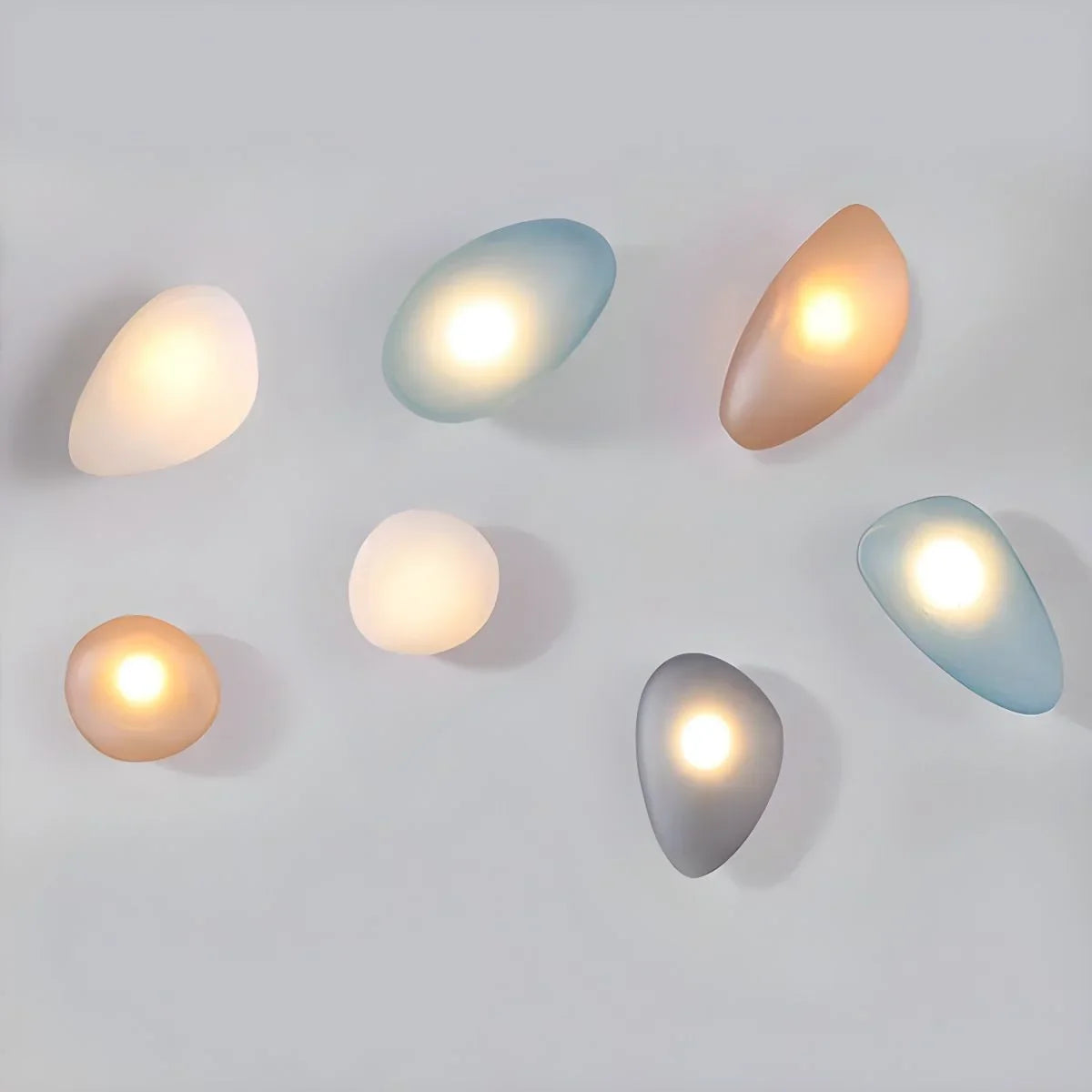Baldur Colored Pebble Glass Wall Lamp