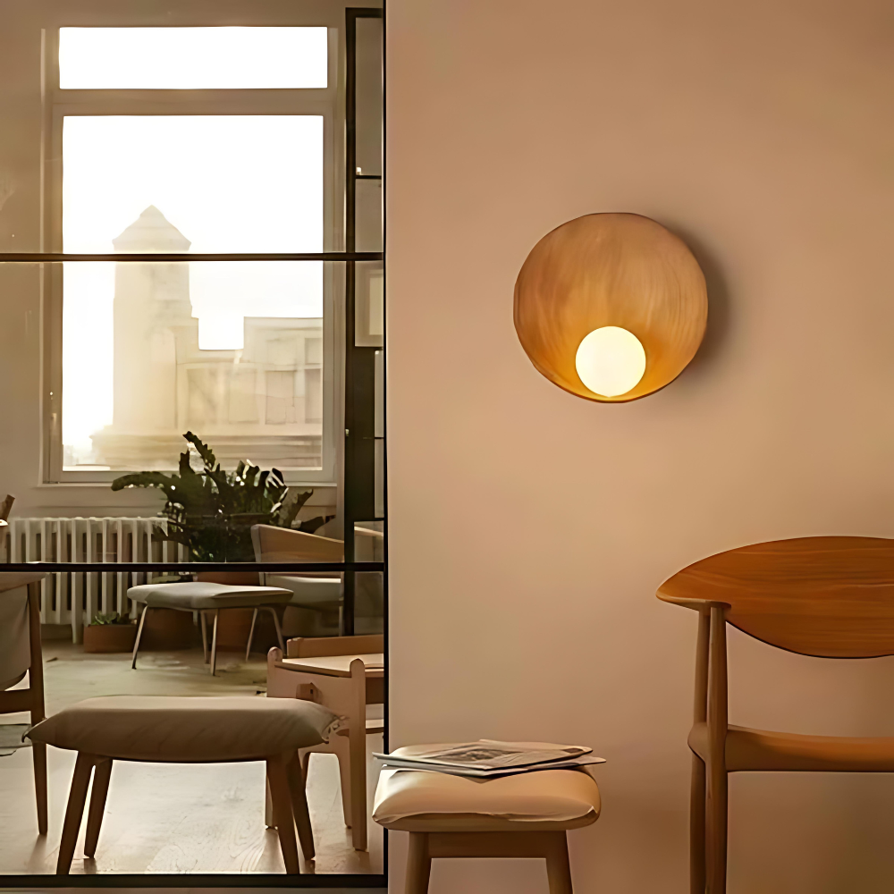 Modern Japandi Resin Bowl Wall Sconce G9 1-Light