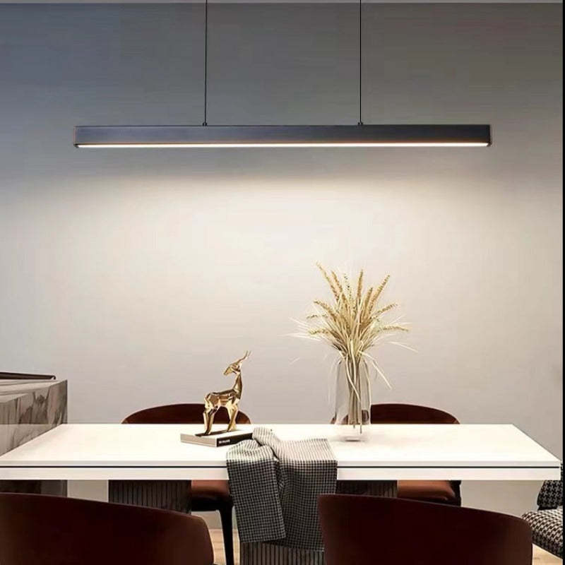 Arisha Modern LED Pendant Light Linear Black/Brown Dining Room Metal