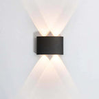 Ray Modern Outdoor Wall Light Rectangle LED White Metal Terrace