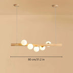 Valentina Glass Bubble Pendant Light Wood/Walnut