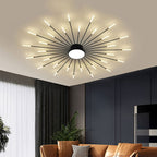 Wesley Modern Linear Firework Ceiling Light Black/Gold