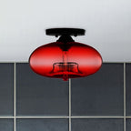 Valentina Industrial Art Deco Globe Flush Mount Ceiling Light Living Room
