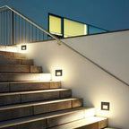 Ray Modern Metal Square Outdoor Deck/Step Light, Black