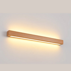Dwyn Minimalist Linear Wall Mirror Sconce Wood Living Room