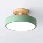 Orya Round LED Flush Mount Ceiling Light Modern Wood Colorful
