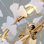Jarn Leaf Suspension / Modern Multi Metal / Ceramic Gold / White Living Room