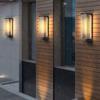 Yerin Modern Square Outdoor Wall Sconce Metal Acrylic Brown Terrace