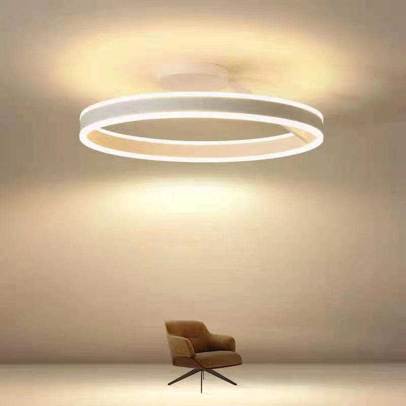 Solen Modern Circle Flush Mount Ceiling Light, Black & White