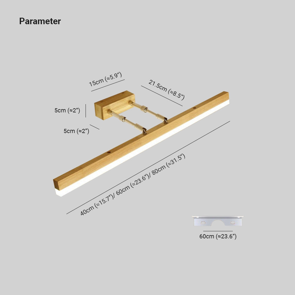 Muto Classic Wall Light, Metal/Wood, Mirror, Bathroom