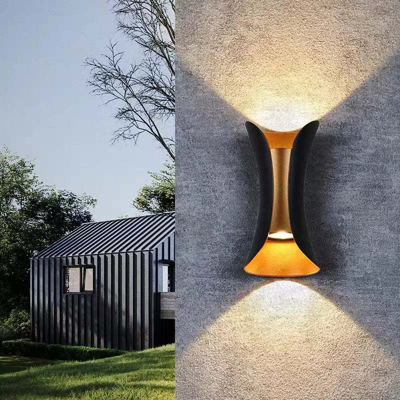 Noxel Simple Wall Sconce Black/White/Gold Courtyard