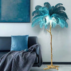 Luxury Feather/Colored Metal Floor Lamp