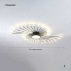 Wesley Modern Linear Firework Ceiling Light Black/Gold