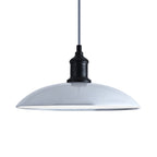 Metallic Saucer Shade Pendant Light Industrial Style 12.5"/16" W 1 Light Living Room Ceiling Hanging Light in Black/White