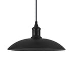 Metallic Saucer Shade Pendant Light Industrial Style 12.5"/16" W 1 Light Living Room Ceiling Hanging Light in Black/White