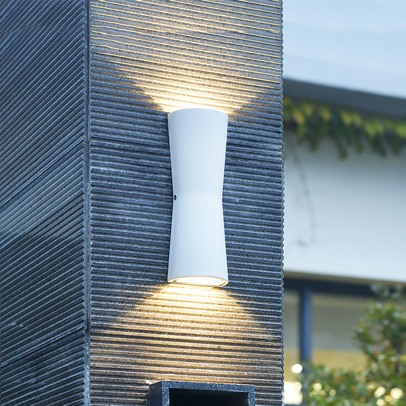 Laxor Minimalist Torch Metal Outdoor Wall Lamp Waterproof, Black/White