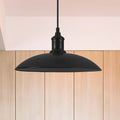 Metallic Saucer Shade Pendant Light Industrial Style 12.5"/16" W 1 Light Living Room Ceiling Hanging Light in Black/White