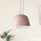 Nordic Style Dome Shade Hanging Ceiling Light 10"/16" Dia 1 Light Metal Pendant Lamp in Black/Green for Bedroom