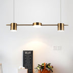 Drum Aluminum Island Pendant Modern Simple 3/5-Head Black/Gold Ceiling Light Fixture in Warm/White Light