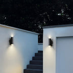 Kren Minimalist Metal Double-headed Outdoor Wall Lamp, Black