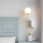 Bear Balloon Wall Sconce Modern Animal Bear Balloon. White/Blue/Pink. Living Room