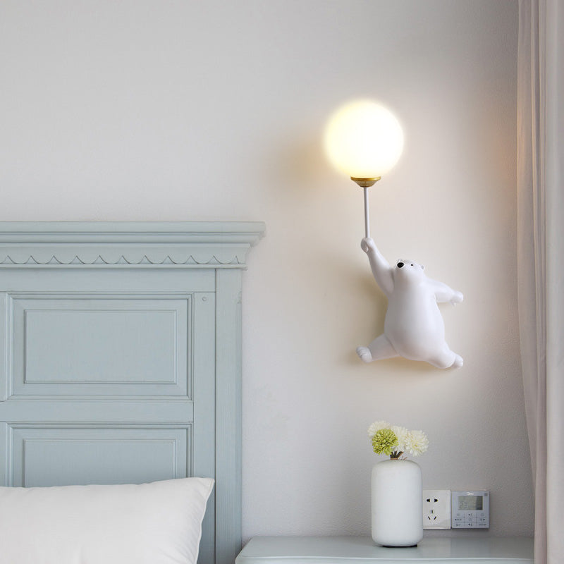 Arisha Design Bear LED Wall Lamp Indoor White, Children's Room/Bedroom