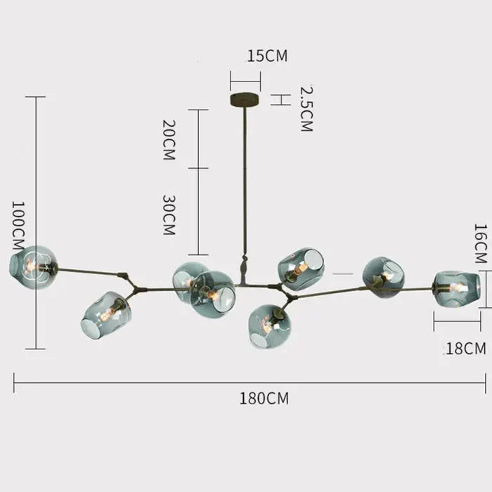 Molecular Designer Chandelier 8-Arm – Modern LED Ceiling Lamp