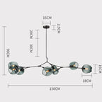 Molecular Designer Chandelier 8-Arm – Modern LED Ceiling Lamp