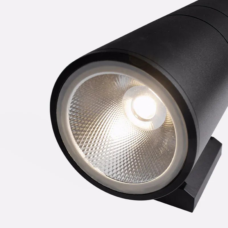 Kren Minimalist Metal Double-headed Outdoor Wall Lamp, Black