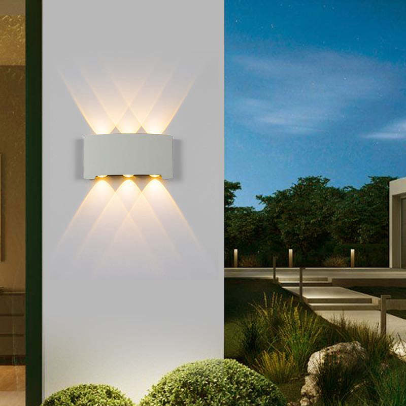 Tronix Modern Rectangular Wall Sconce Black/White. Corridor