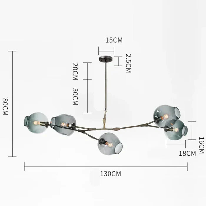 Molecular Designer Chandelier 8-Arm – Modern LED Ceiling Lamp