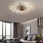 Wesley Flush-Mount Ceiling Light Fireworks, Black/Gold