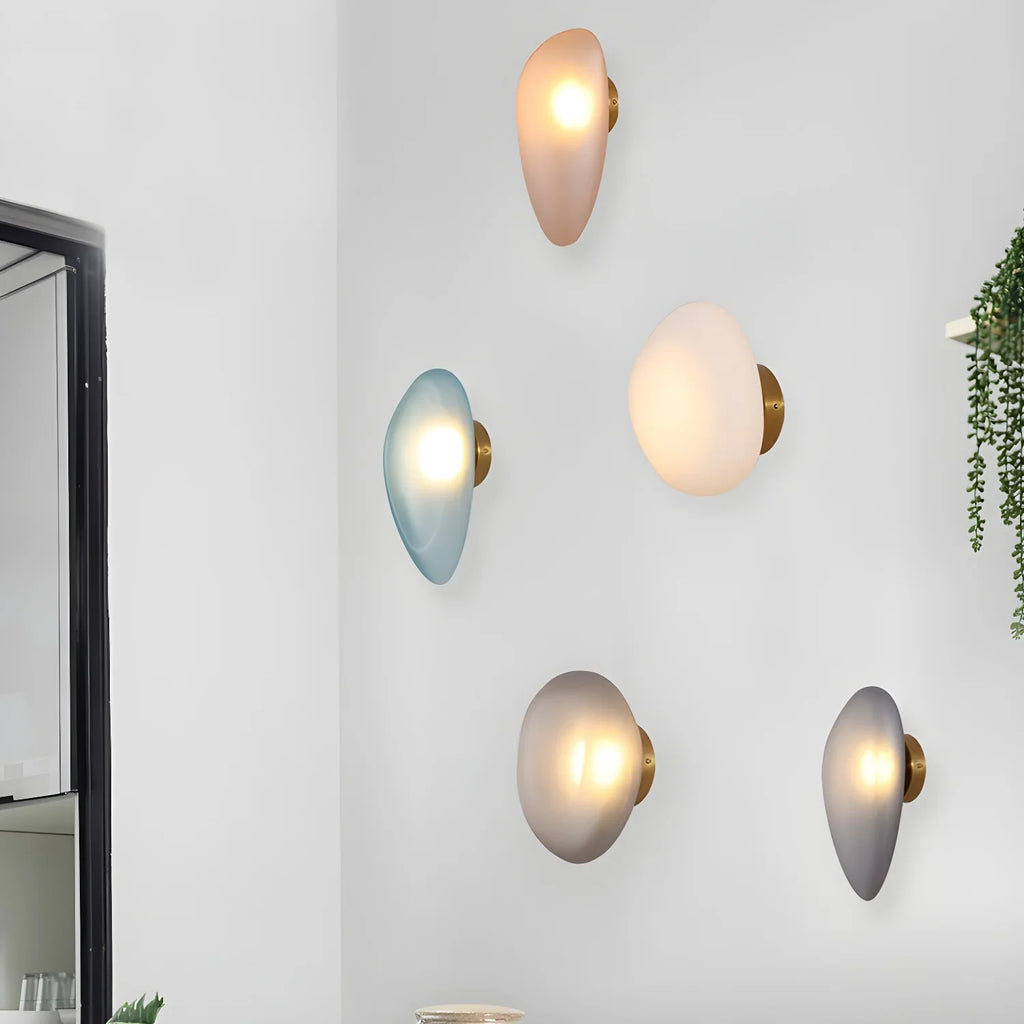 Baldur Colored Pebble Glass Wall Lamp