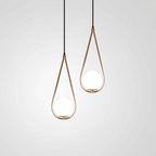 Metal Teardrop Hanging Ceiling Light Minimalism 1 Bulb Brass Finish Drop Pendant with Ball Cream Glass Shade