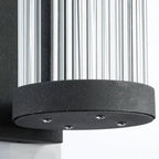 Yoru Modern Semi-Cylindrical Metal/Glass Outdoor Wall Lamp, Black