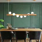 Valentina Glass Bubble Pendant Light Wood/Walnut