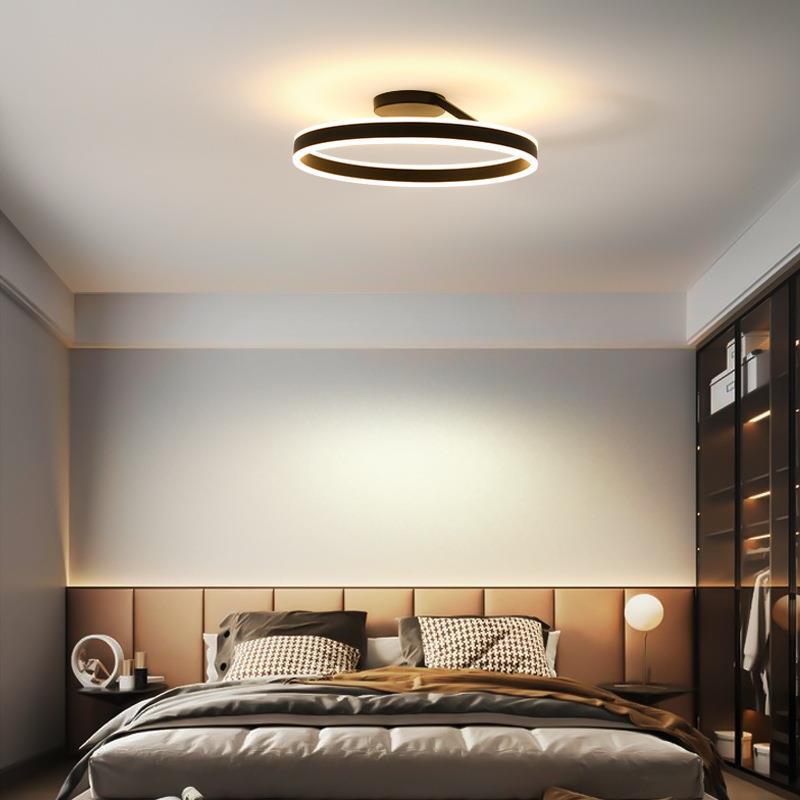 Solen Modern Circle Flush Mount Ceiling Light, Black & White