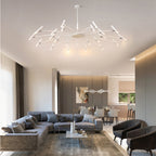 Arisha Modern Blown Linear Metal Multi-heads Chandelier