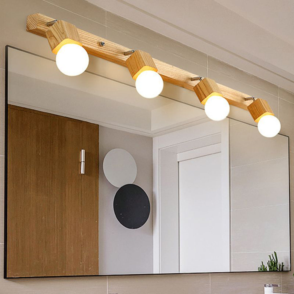 Winna Square Adjustable LED Wall Sconce Natural Metal/Wood