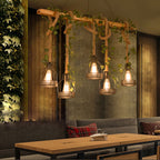 Epoch Caged Vintage Farmhouse Wood Beam Pendant Light 3/5 Heads