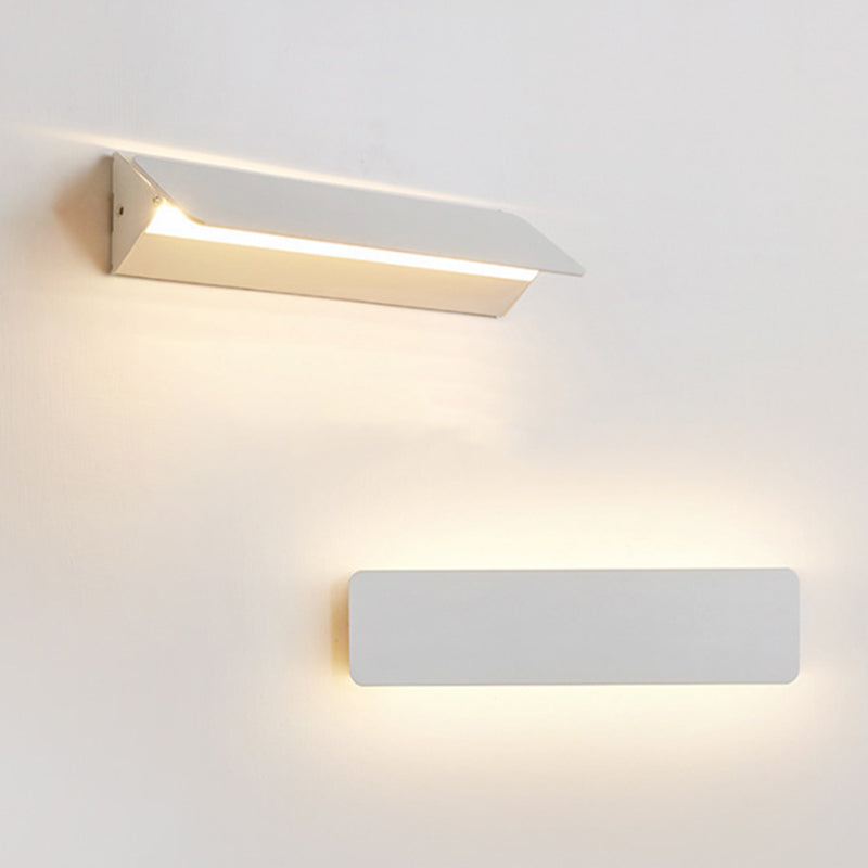 Modern Rectangular Wall Sconce, Metal, White, Garden