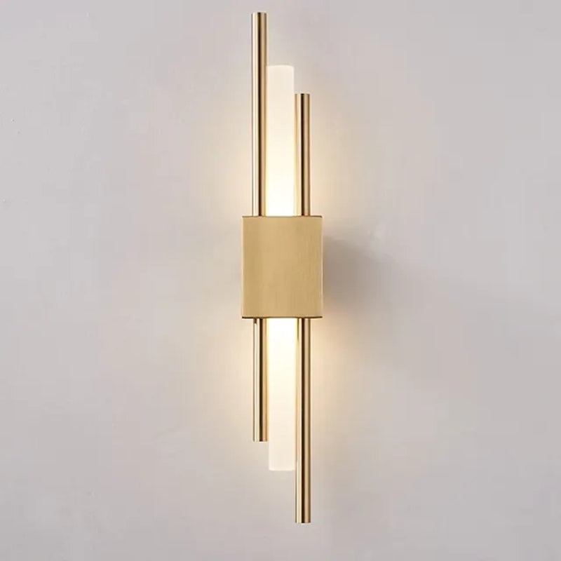 Drena Modern Linear Wall Sconce Marble. White/Green/Gold. Living Room