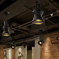 Industrial Style Camera Semi Flush Light Fixture 1-Light Metal Spotlight Flush Mount Lamp in Black with Handle