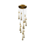 Valentina Modern Teardrop Crystal Chandelier, Gold