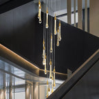 Valentina Modern Teardrop Crystal Chandelier, Gold