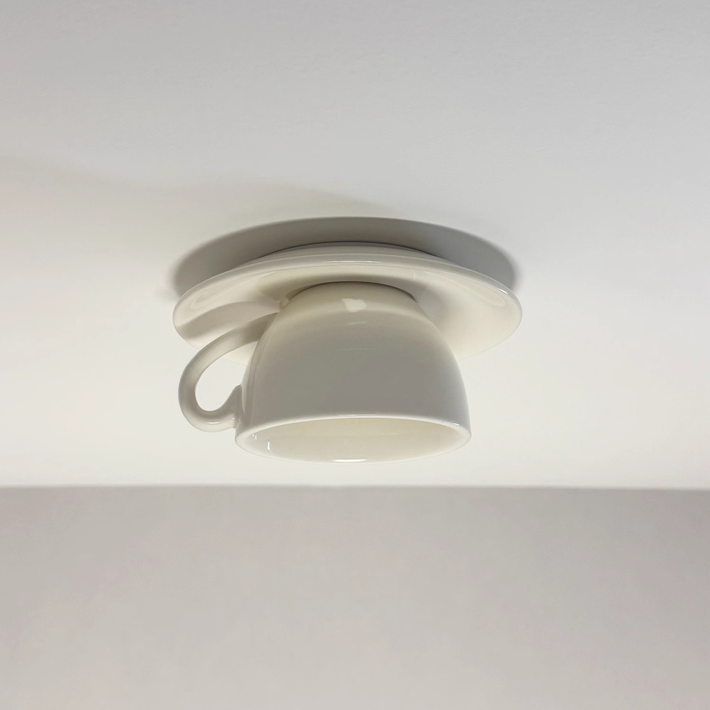 Valentina Modern Ceiling Light, Blue/Pink/Yellow, Coffee Cups, Ceramic, Bedroom