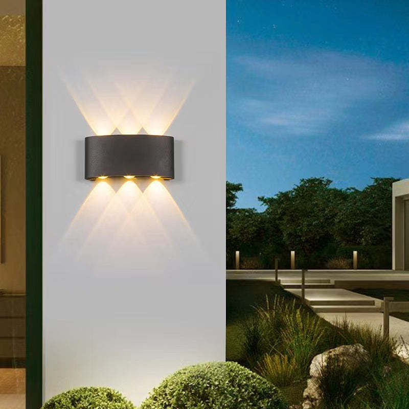 Ray Modern Outdoor Wall Light Rectangle LED White Metal Terrace
