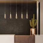 Kristy Pendant Light Drop Shape Gold Bedroom Crystal/Metal 1/3/5-bulb
