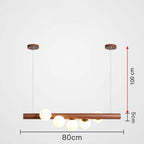 Valentina Glass Bubble Pendant Light Wood/Walnut